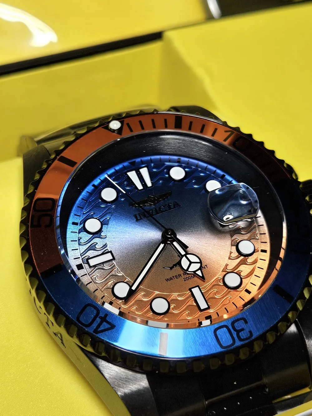 NWT Invicta Pro Diver Vectide Sunset Watch Black Stainless Steel 50976